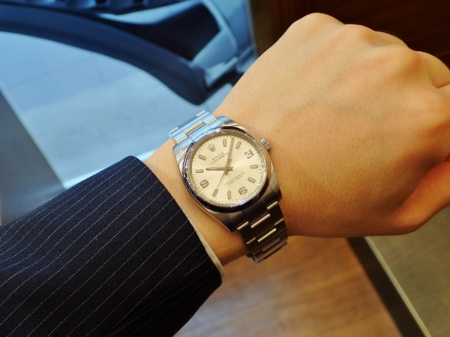 ロレックス オイスターパーペチュアル Ref.114200 シルバー 品 メンズ 腕時計